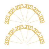 Maxbell 12Pcs 2023 Cupcake Topper Glitter for Party Decor Birthday Theme Supplies Aureate