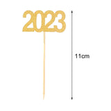 Maxbell 12Pcs 2023 Cupcake Topper Glitter for Party Decor Birthday Theme Supplies Aureate