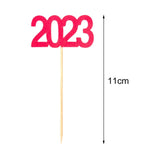 Maxbell 12Pcs 2023 Cupcake Topper Glitter for Party Decor Birthday Theme Supplies Red