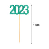 Maxbell 12Pcs 2023 Cupcake Topper Glitter for Party Decor Birthday Theme Supplies Green