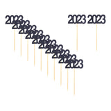 Maxbell 12Pcs 2023 Cupcake Topper Glitter for Party Decor Birthday Theme Supplies Black