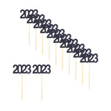Maxbell 12Pcs 2023 Cupcake Topper Glitter for Party Decor Birthday Theme Supplies Black