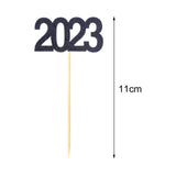 Maxbell 12Pcs 2023 Cupcake Topper Glitter for Party Decor Birthday Theme Supplies Black