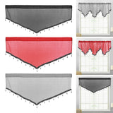 Maxbell Multipurpose Valance Breathable Short Curtain for Office Home Restaurant Black