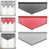 Maxbell Multipurpose Valance Breathable Short Curtain for Office Home Restaurant Black