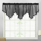 Maxbell Multipurpose Valance Breathable Short Curtain for Office Home Restaurant Black