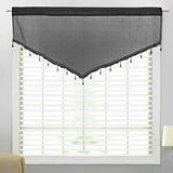 Maxbell Multipurpose Valance Breathable Short Curtain for Office Home Restaurant Black