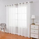 Maxbell Modern Voile Curtains Exquisite Curtains for Living Room Decoration White