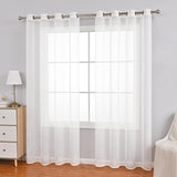 Maxbell Modern Voile Curtains Exquisite Curtains for Living Room Decoration White