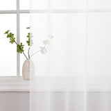 Maxbell Modern Voile Curtains Exquisite Curtains for Living Room Decoration White