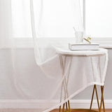 Maxbell Modern Voile Curtains Exquisite Curtains for Living Room Decoration White