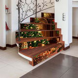 Maxbell 6Pcs Stair Stickers Stair Riser Decals Creative Christmas for Xmas Party