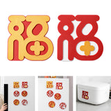 Maxbell 2 Pieces New Year Refrigerator Magnets for Whiteboards Restaurant Style C