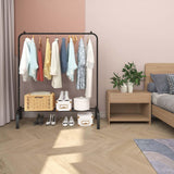 Maxbell Laundry Drying Rack Garment steel with Shoes Shelf for Dorm Indoor black