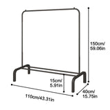 Maxbell Laundry Drying Rack Garment steel with Shoes Shelf for Dorm Indoor black