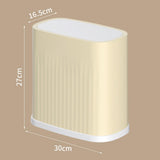Maxbell Trash Can with Press Type Lid Garbage Container Bin for Office Bedroom Home 12L Khaki