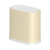 Maxbell Trash Can with Press Type Lid Garbage Container Bin for Office Bedroom Home 12L Khaki