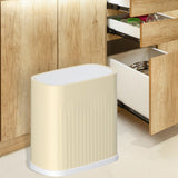 Maxbell Trash Can with Press Type Lid Garbage Container Bin for Office Bedroom Home 12L Khaki
