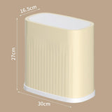 Maxbell Trash Can with Press Type Lid Garbage Container Bin for Office Bedroom Home 15L Khaki