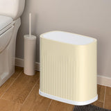 Maxbell Trash Can with Press Type Lid Garbage Container Bin for Office Bedroom Home 15L Khaki