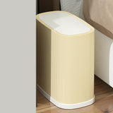 Maxbell Trash Can with Press Type Lid Garbage Container Bin for Office Bedroom Home 15L Khaki