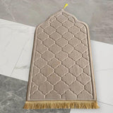 Maxbell Portable Prayer Mat Collectible Floor Carpet Area Rugs for Cafe Bar Indoor Beige Yellow
