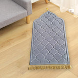 Maxbell Portable Prayer Mat Collectible Floor Carpet Area Rugs for Cafe Bar Indoor Light Gray