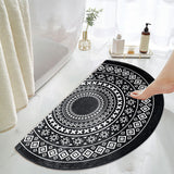 Maxbell Anti Slip Kitchen Floor Mats Fast Drying for Office Dining Room Living Room White Black 50x80cm