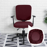 Maxbell Stretch Computer Chair Slipcovers Rotating Chair Seat Covers for Office Red