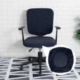 Maxbell Stretch Computer Chair Slipcovers Rotating Chair Seat Covers for Office Dark Blue