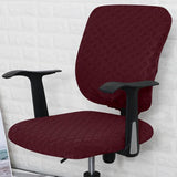 Maxbell Chair Seat Cover Dining Room Chair Seat Slipcover Removable Washable Dark Red