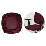 Maxbell Chair Seat Cover Dining Room Chair Seat Slipcover Removable Washable Dark Red