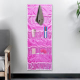 Maxbell Oxford Cloth Over The Door Hanging Shoe Organizer for Wall Bedroom Bunk Bed Pink
