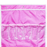 Maxbell Oxford Cloth Over The Door Hanging Shoe Organizer for Wall Bedroom Bunk Bed Pink
