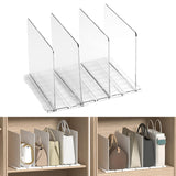 Maxbell Closet Shelf Dividers Partition for Kitchen, Office, Pantry Easily Install Clear 4 Grid