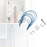 Maxbell 5x Hat Rack Multi Functional Pounch Free with Door Hook for Bedroom Wardrobe Blue