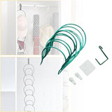 Maxbell 5x Hat Rack Multi Functional Pounch Free with Door Hook for Bedroom Wardrobe Green