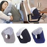 Maxbell Inflatable Travel Pillow Neck Support Headrest for Airplane Train Travel Gray