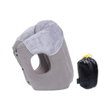 Maxbell Inflatable Travel Pillow Neck Support Headrest for Airplane Train Travel Gray