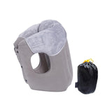 Maxbell Inflatable Travel Pillow Neck Support Headrest for Airplane Train Travel Gray