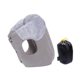 Maxbell Inflatable Travel Pillow Neck Support Headrest for Airplane Train Travel Gray