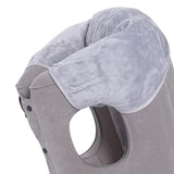 Maxbell Inflatable Travel Pillow Neck Support Headrest for Airplane Train Travel Gray