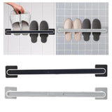 Maxbell Wall Mount Slipper Rack Anti Skid Drilling Free Hanging for Bathroom Door Black with white