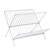 Maxbell 2 Tiers Dish Storage Drain Rack Foldable Dish Storage Rack for Dishes