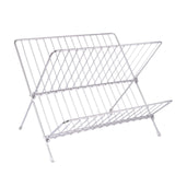 Maxbell 2 Tiers Dish Storage Drain Rack Foldable Dish Storage Rack for Dishes