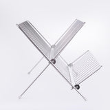 Maxbell 2 Tiers Dish Storage Drain Rack Foldable Dish Storage Rack for Dishes