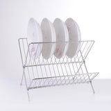 Maxbell 2 Tiers Dish Storage Drain Rack Foldable Dish Storage Rack for Dishes