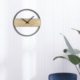 Maxbell Japanese Style Wooden Wall Clock Battery Operated for Dorm Bedroom Study