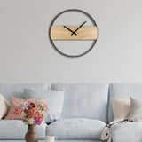 Maxbell Japanese Style Wooden Wall Clock Battery Operated for Dorm Bedroom Study