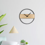 Maxbell Japanese Style Wooden Wall Clock Battery Operated for Dorm Bedroom Study
